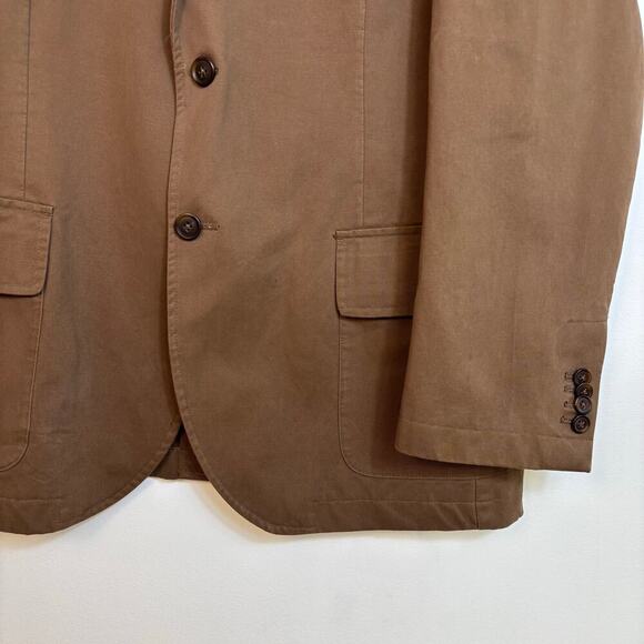 Cremieux Classic Sport Coat Blazer size Large Chocolate Brown Cotton Breathable - Picture 4 of 12